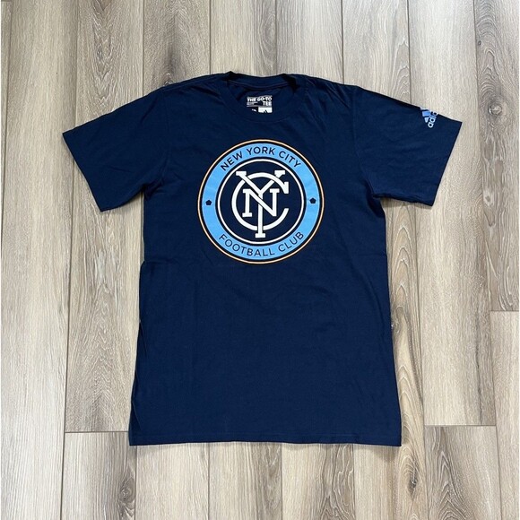 Adidas MLS NYC Football Club Men's Blue Short Sleeve T-Shirt Size Small - Picture 1 of 8